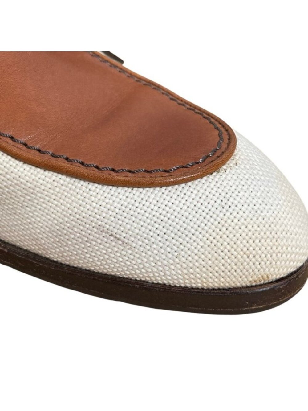 Louis Vuitton Leather Canvas Business Shoes Brown Ecru - Picture 10 of 13